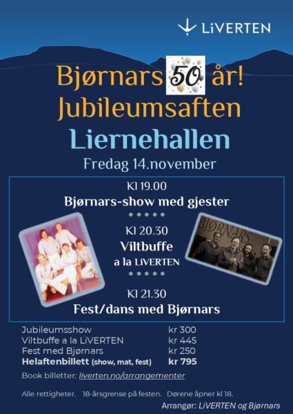 Liernehallen - Bjørnars 50 års jubileumsaften 14.november 2025